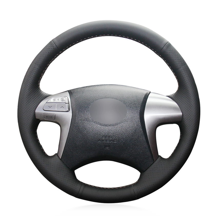 Loncky Auto Custom Fit Oem Black Genuine Leather Steering Wheel Covers